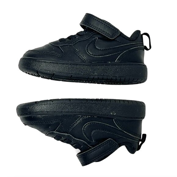 NIKE Court Borough Low 2 | Toddler 6C [BQ5453-001] Triple Black - Picture 3 of 8